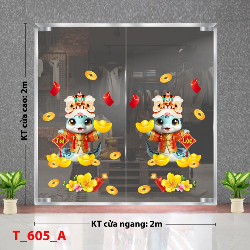 Decal dán tường         Decal tết 2025 -Tết 605 A