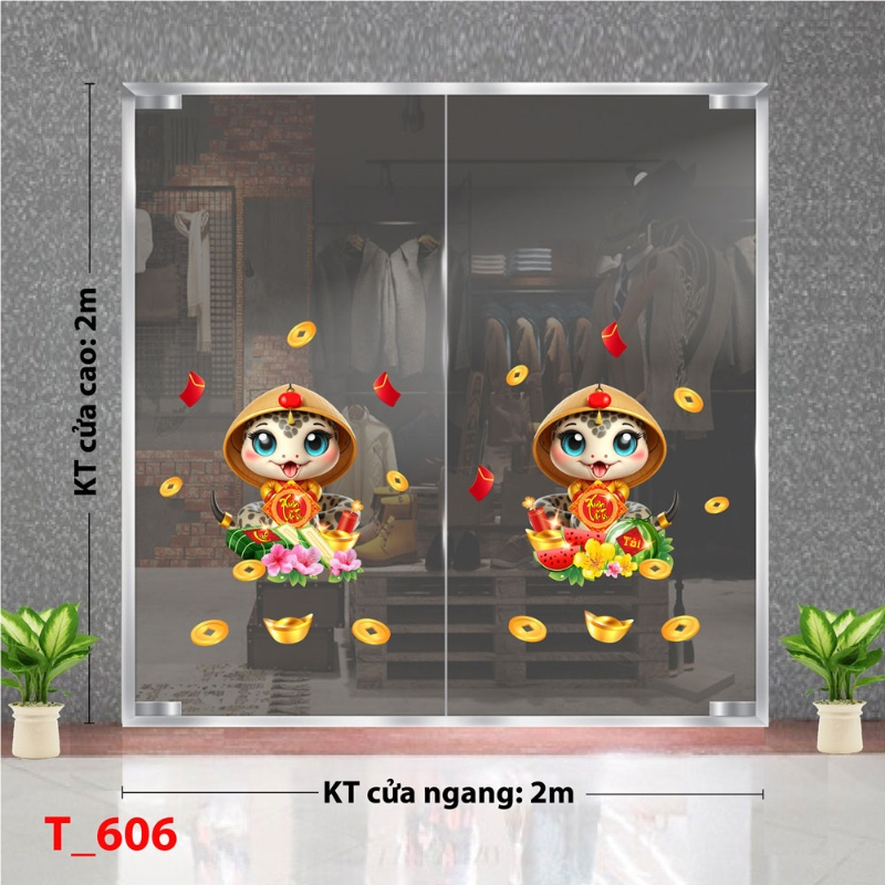 Decal dán tường         Decal tết 2025  -Tết 606