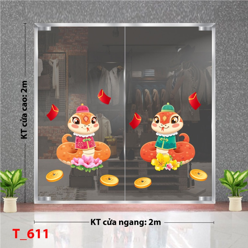 Decal dán tường    Decal tết 2025 -Tết 611