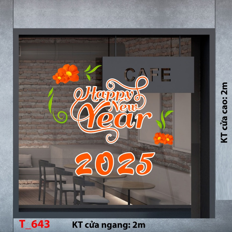 Decal dán tường   Decal tết 2025 -Tết 643A