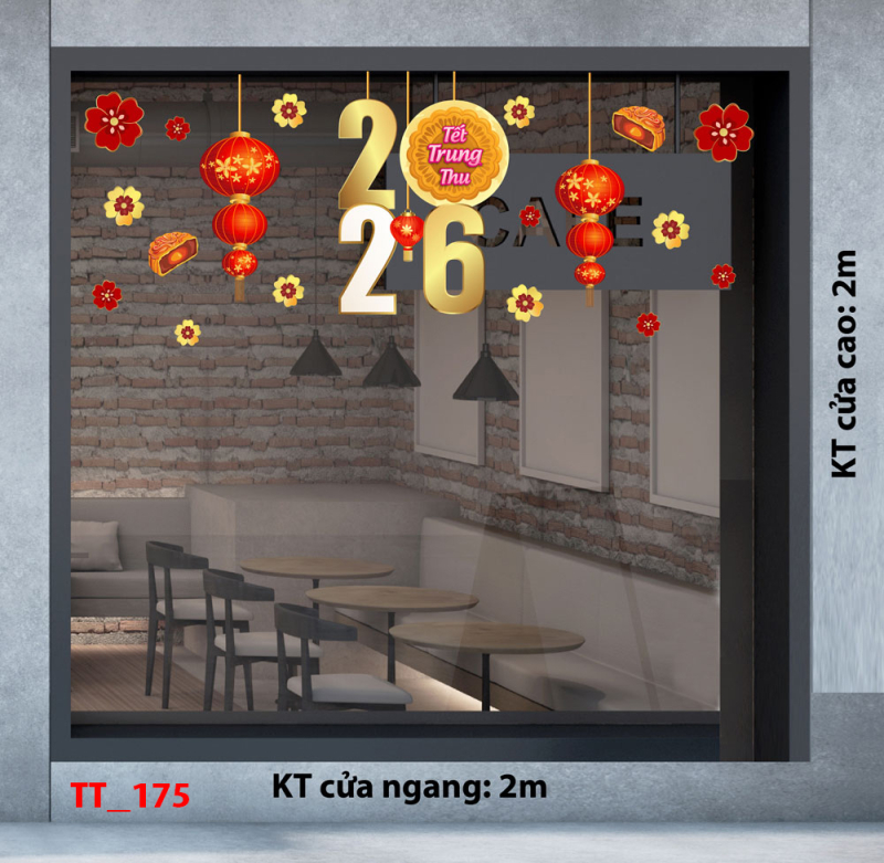 Decal dán tường Decal Tết trung thu mẫu 175