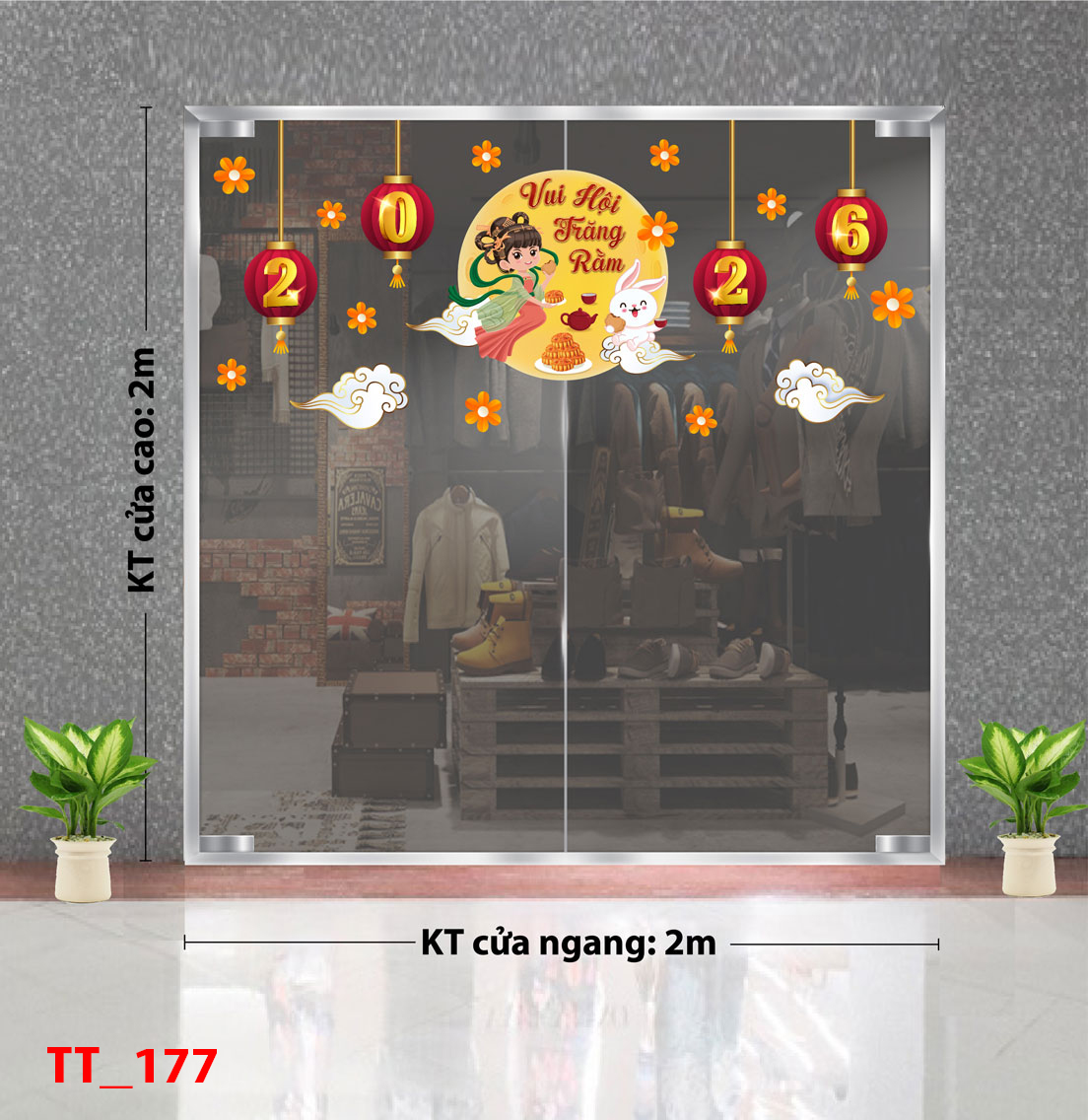 Decal dán tường Decal Tết trung thu mẫu 177