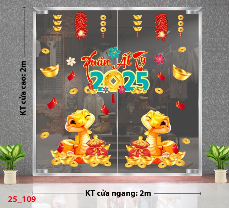 Decal dán tường Decal Tết xuân 2025 -  Combo 109