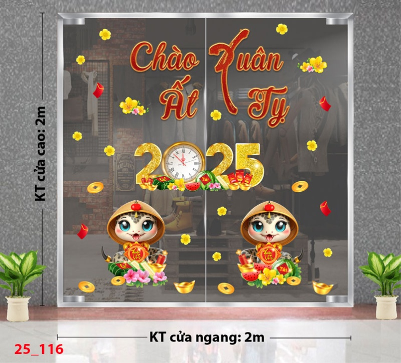 Decal dán tường Decal Tết xuân 2025 - Combo 116