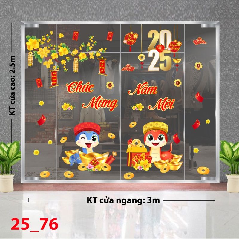 Decal dán tường Decal Tết xuân 2025 - Combo tết 76