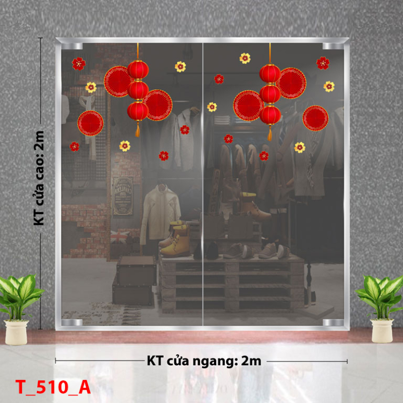 Decal dán tường Decal Tết xuân 2025 -  Tết - 510A