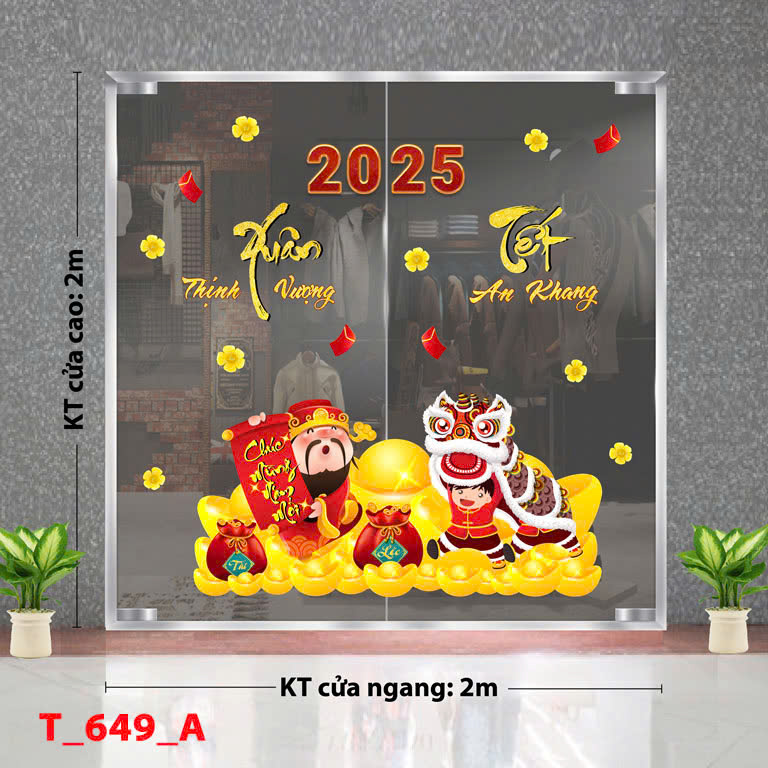 Decal dán tường Decal Tết xuân 2025-  Tết 649A