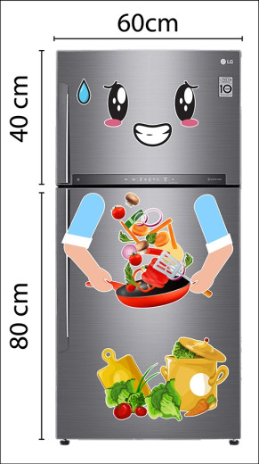 Decal dán tường Decal trang trí tủ lạnh số 15