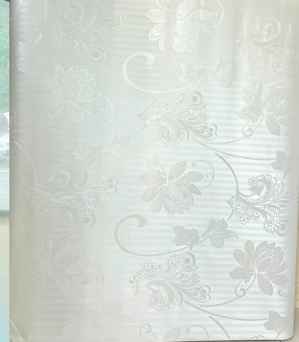 Giấy dán tường màu trắng có keo, khổ lớn 1,2 mét họa tiết hoa trắng phong cách châu âu giá rẻ đẹp tại TPHCM