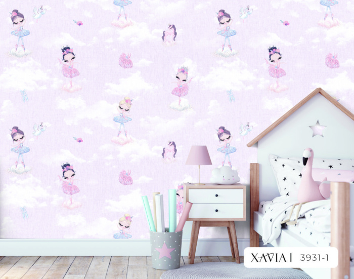 Decal dán tường Giấy dán tường hàn quốc hồng  XAVIA  3931-1