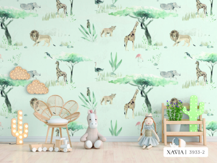 Decal dán tường Giấy dán tường hàn quốc vườn thú XAVIA 3933-2