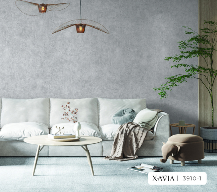 Decal dán tường Giấy dán tường hàn quốc  xám xi măng  XAVIA 3910-1