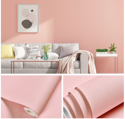 Giấy dán tường màu hồng nhạt, chất liệu decal dán bàn học, tủ kệ, dán tường phòng đẹp giá rẻ TPHCM