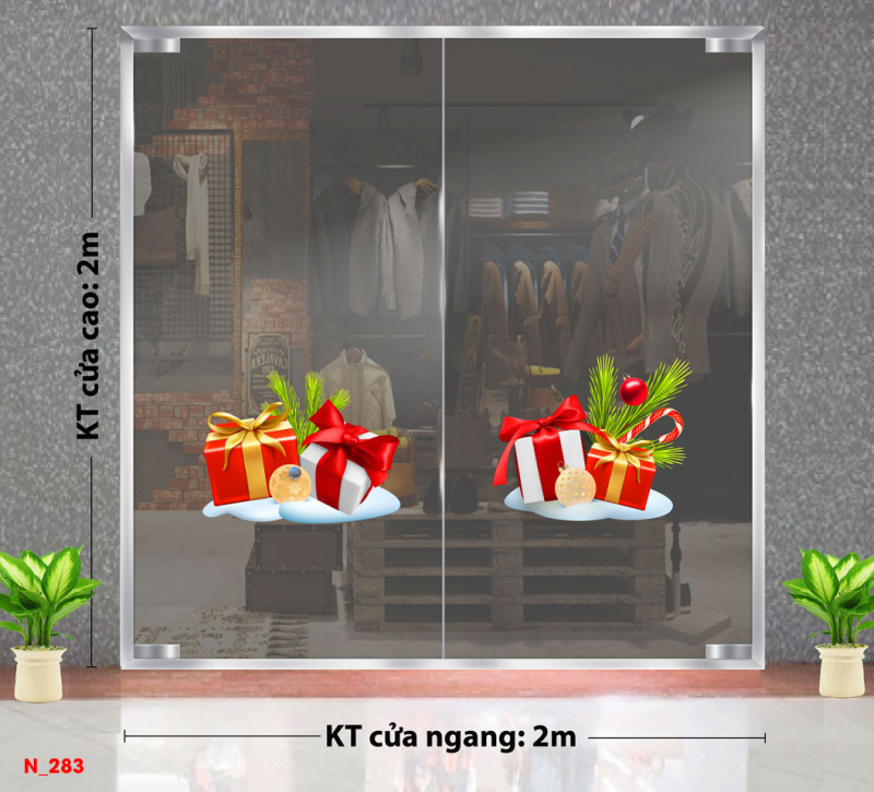 Decal dán tường Decal Noel - Hộp quà 1