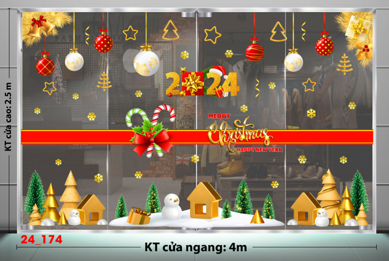 Decal dán tường Decal Noel -  Noel 174  Ngôi nhà giáng sinh