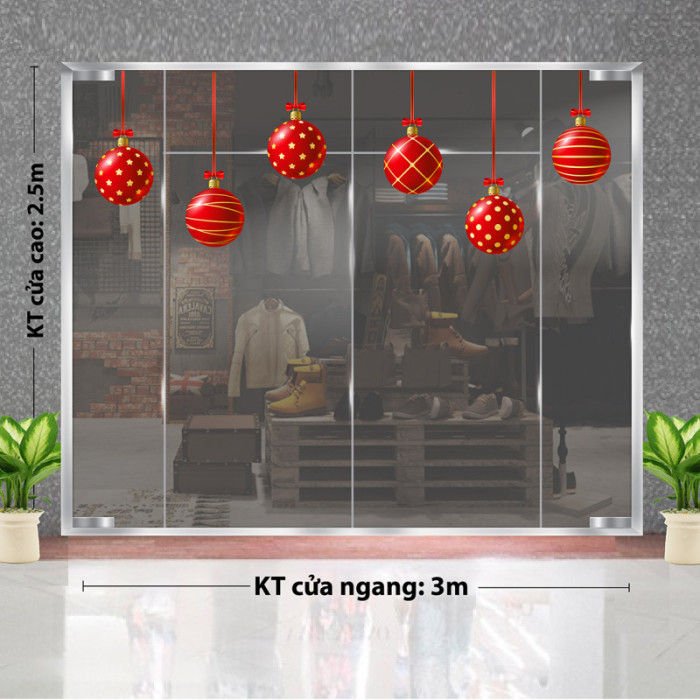 Decal dán tường Decal Noel - Qủa châu đỏ thắm
