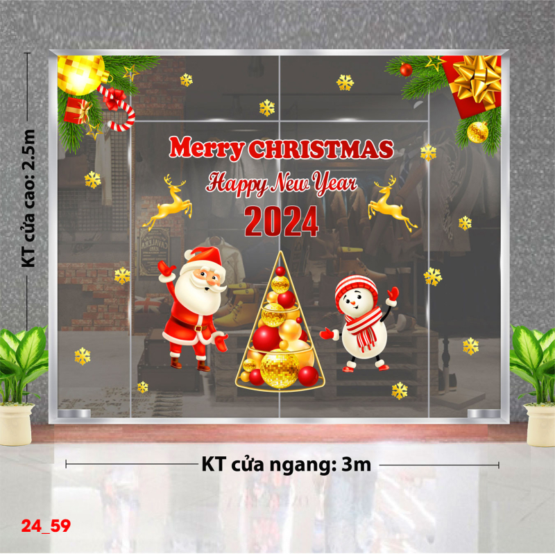 Decal dán tường Decal Noel - Vui giáng sinh cùng ông già noel