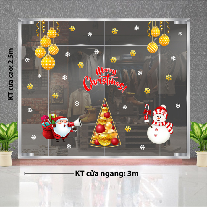 Decal dán tường Decal Noel -Chào mừng ông già noel tới
