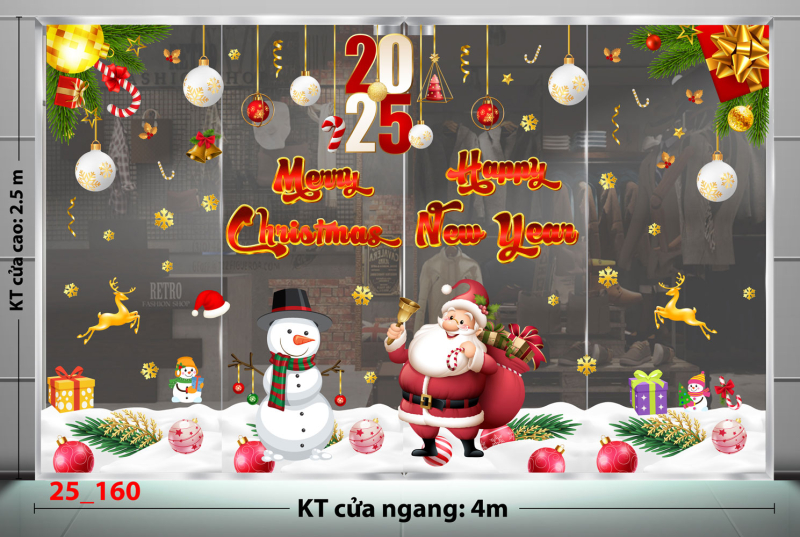 Decal dán tường Noel -combo 160 