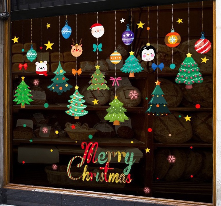 Decal dán tường Noel -dây treo cây thông (H)