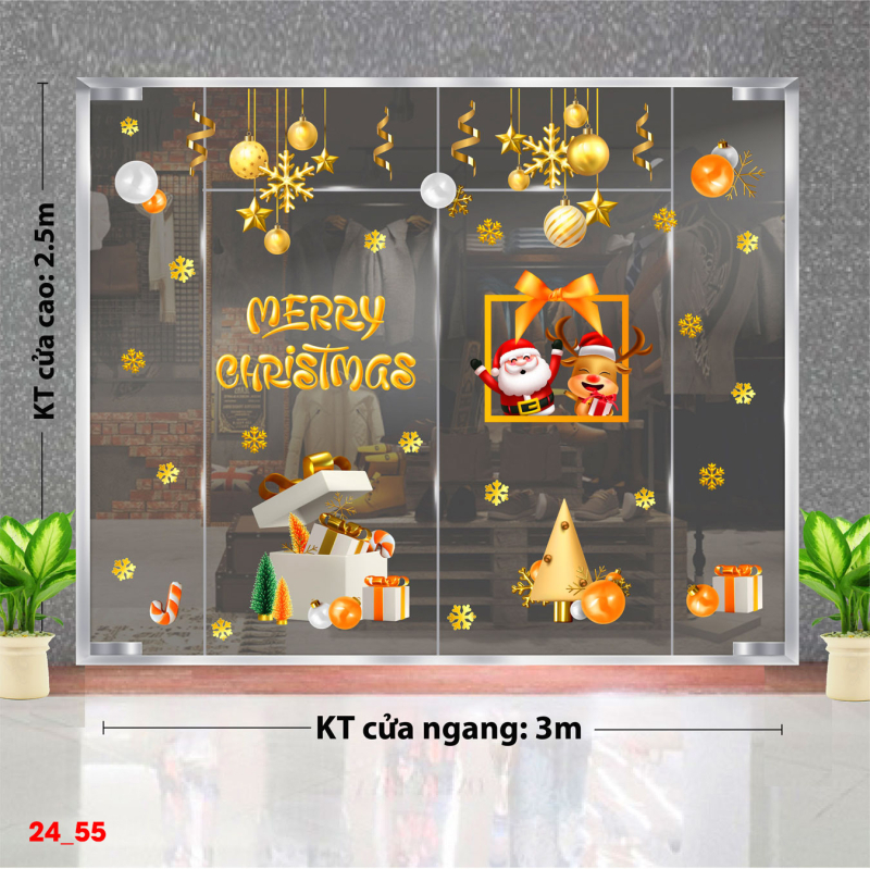 Decal dán tường Decal Noel -Hộp quà noel to 1