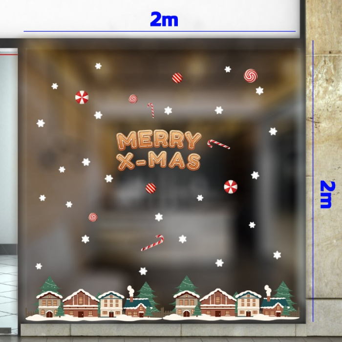 Decal dán tường Decal Noel- Ngôi nhà giáng sinh đẹp