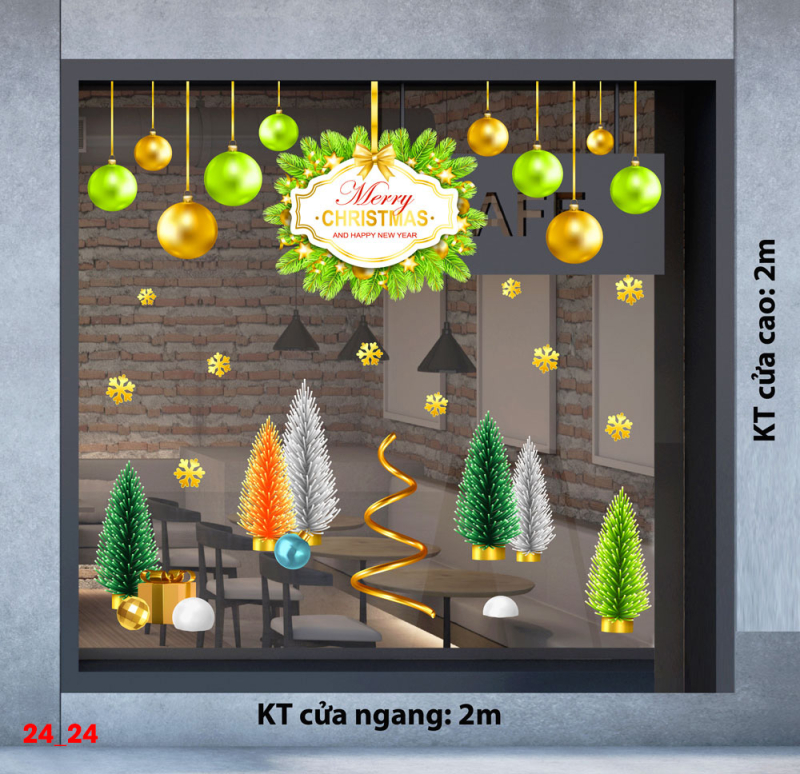 Decal dán tường Decal Noel -Noel xanh