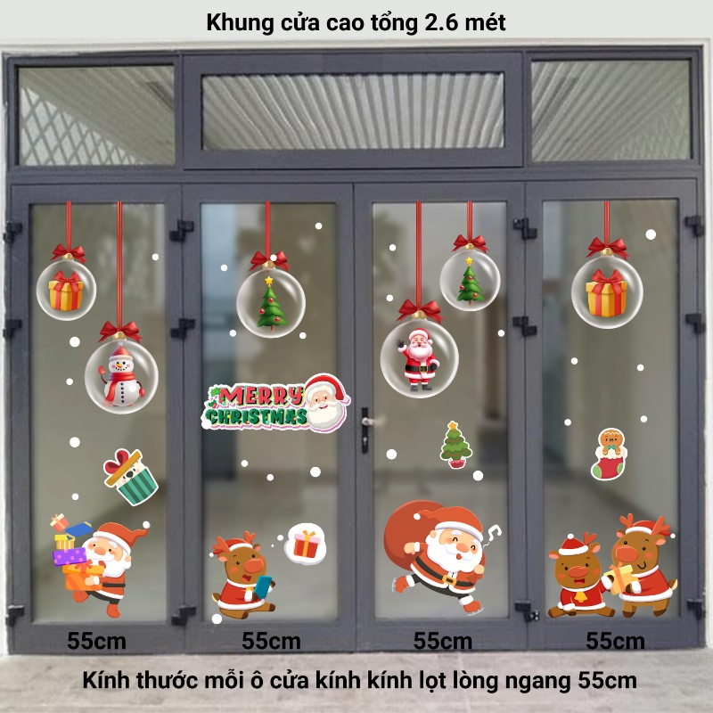 Decal dán tường Noel (T) - Cửa 4 cánh số 1