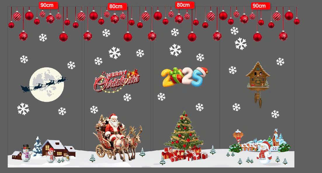 Decal dán tường Decal Noel 2025 - Ông già Noel