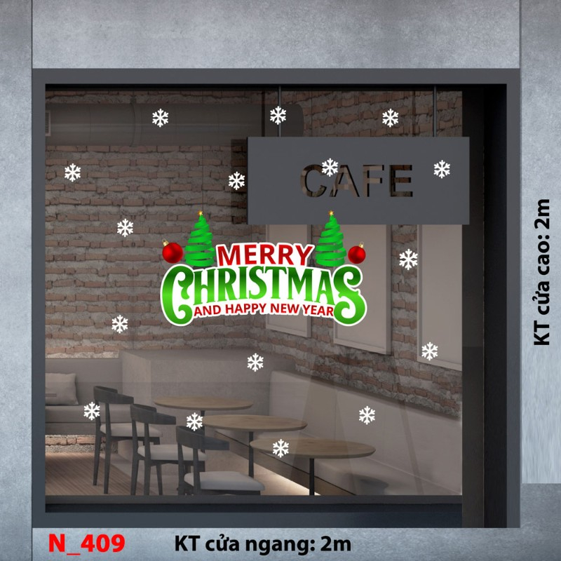 Decal dán tường     Noel 409 