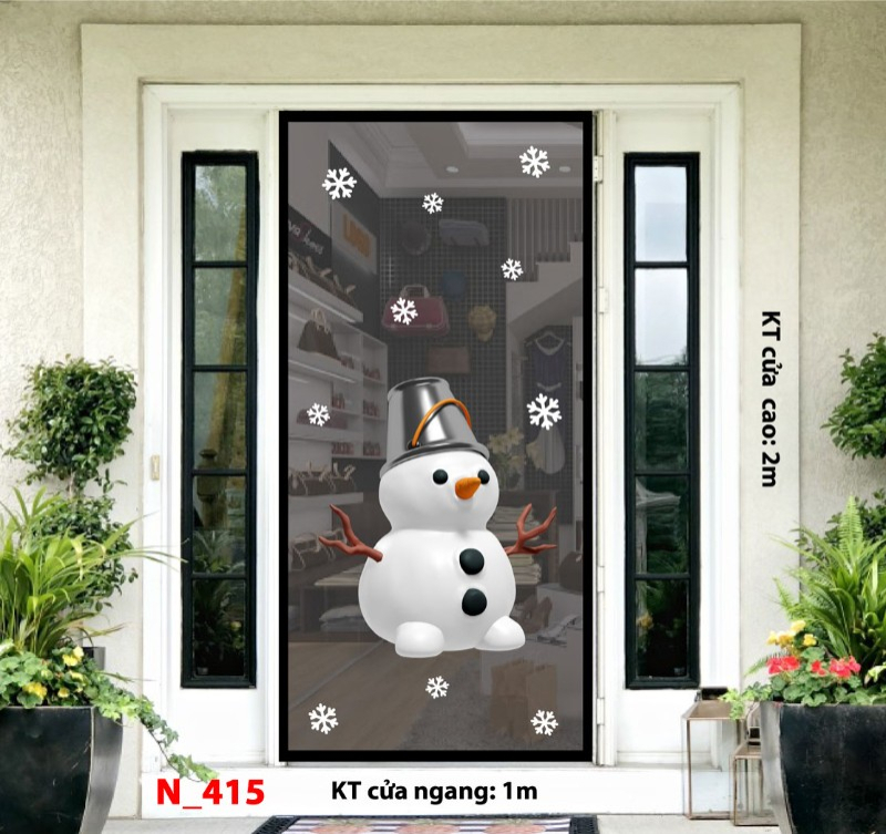 Decal dán tường Noel 415 - Người tuyết 