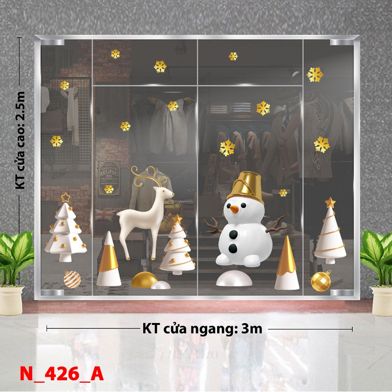 Decal dán tường Noel 426A - Tuần lộc