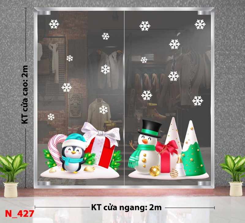 Decal dán tường Noel 427 -Người tuyết