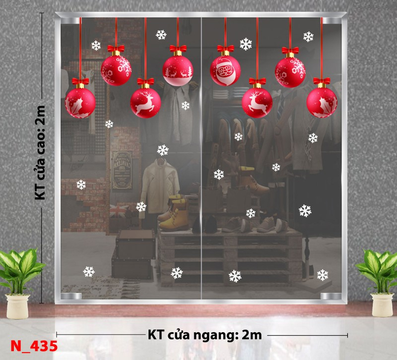 Decal dán tường Noel 435 -Qủa châu