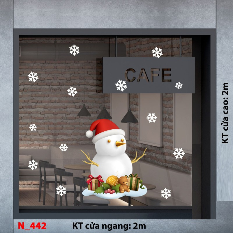 Decal dán tường Noel 442- Người tuyết