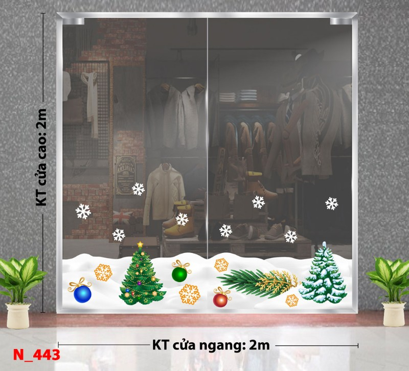 Decal dán tường Noel 443 -Chân Tuyết  2m