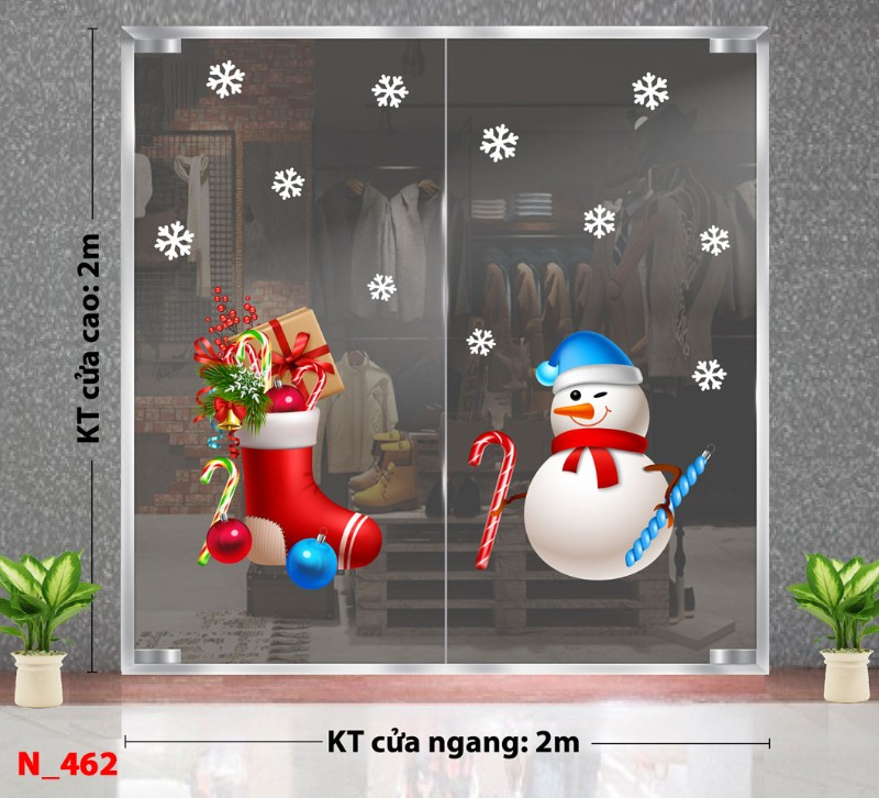 Decal dán tường Noel 462 -Người tuyết