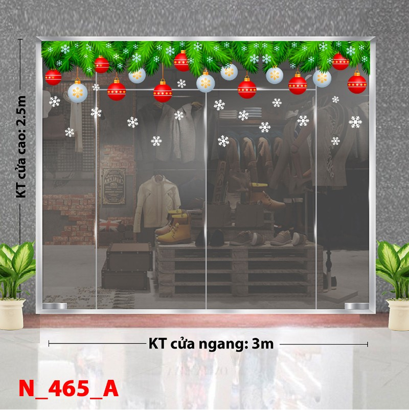 Decal dán tường Decal Noel 465A -Dây treo nguyệt quế
