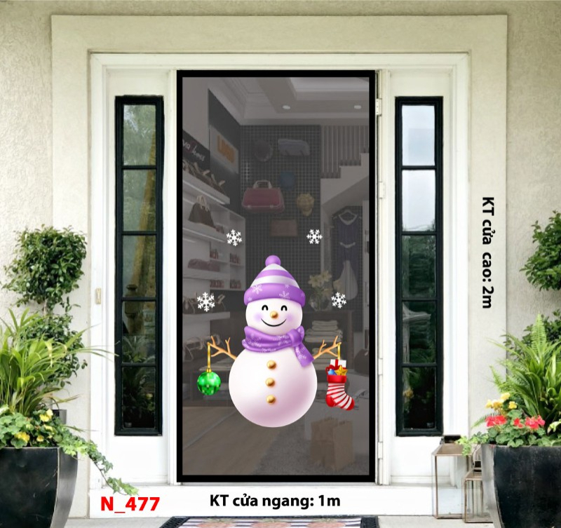 Decal dán tường Noel 477- Người tuyết