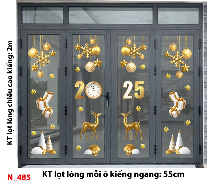 Decal dán tường Noel 485 cửa 4 cánh