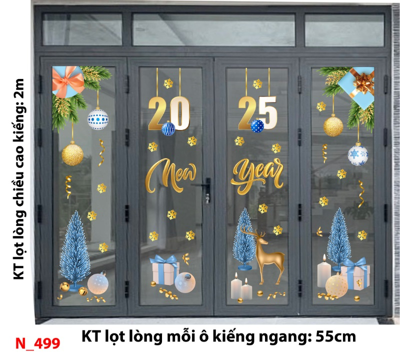 Decal dán tường Noel 499 cửa 4 cánh