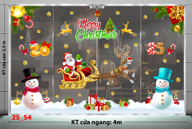 Decal dán tường Noel com bo 54