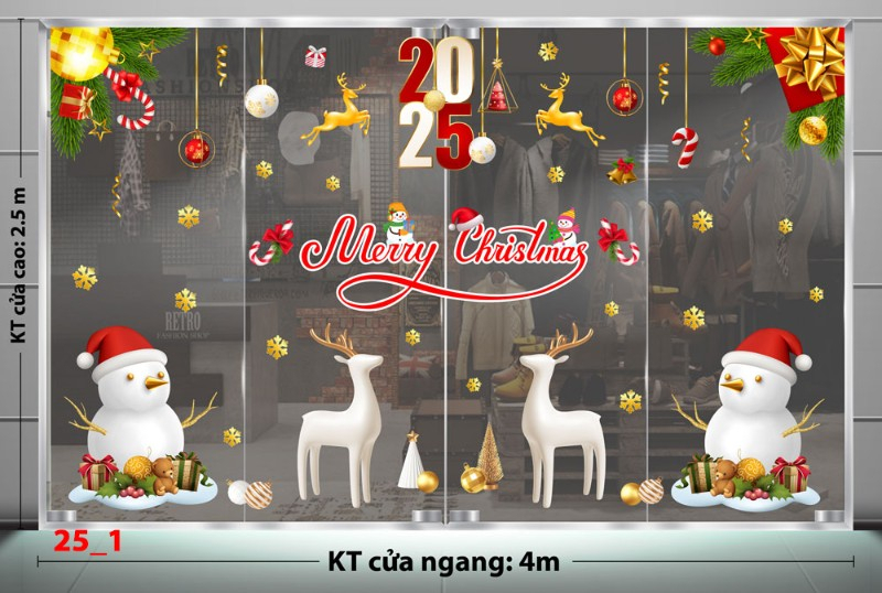 Decal dán tường Noel combo 1- Tuần lộc trắng 