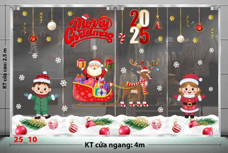 Decal dán tường Noel combo 10  -Bé vui giáng sinh