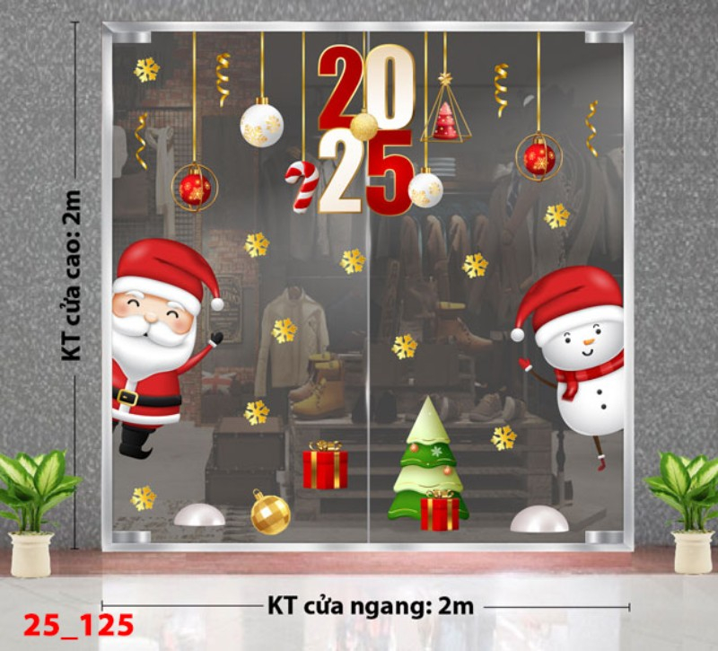 Decal dán tường Noel combo 125