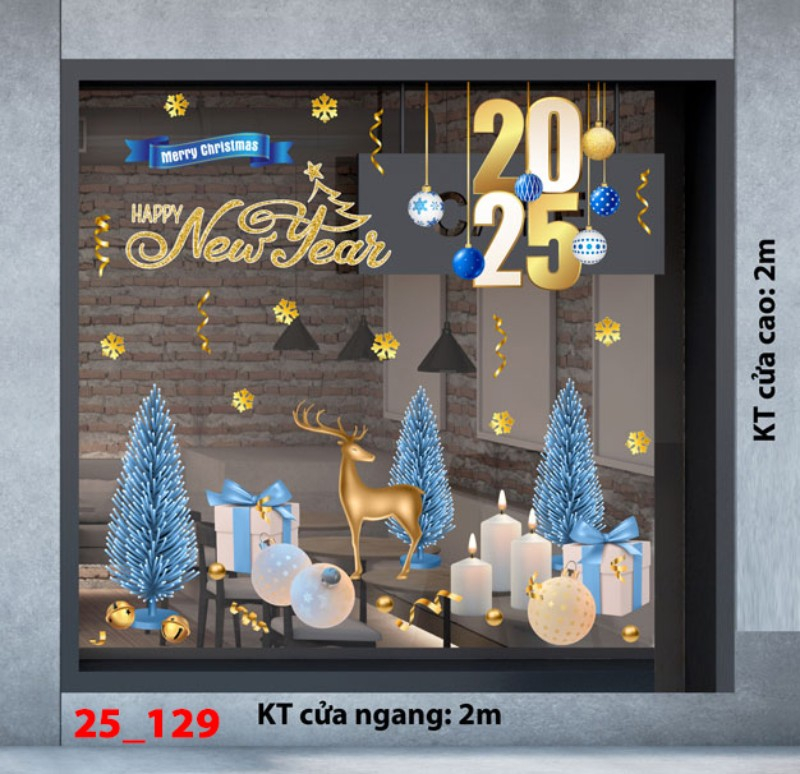 Decal dán tường Noel combo 129 