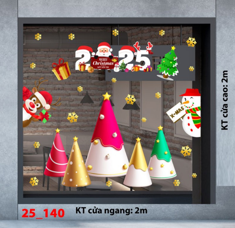 Decal dán tường Noel Combo 140