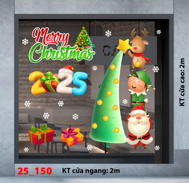 Decal dán tường Noel combo 150