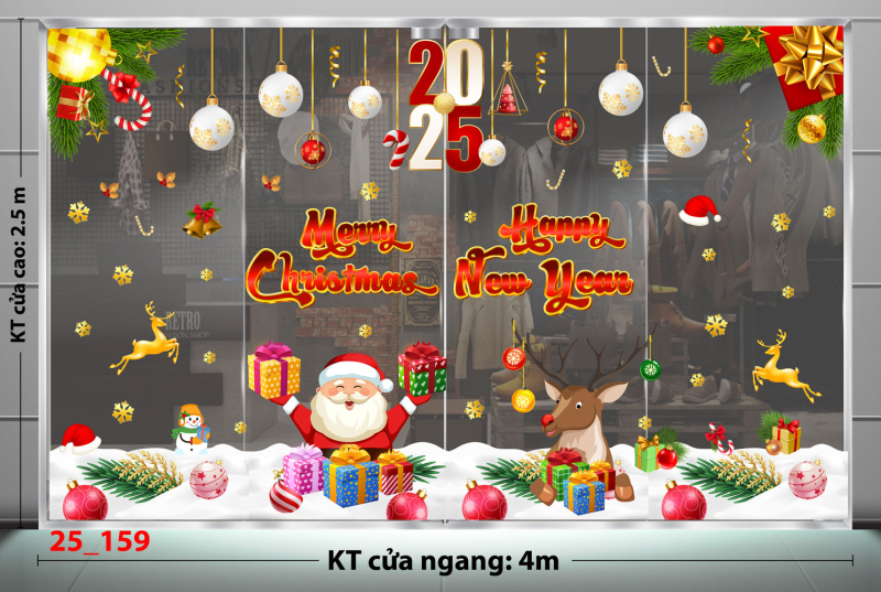 Decal dán tường Noel  combo 159