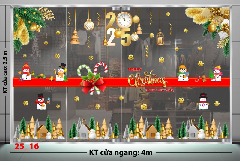 Decal dán tường Noel combo 16